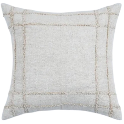 COJIN DECORATIVO 45 cm x 45 cm ALGODON BLANCO-CAFE