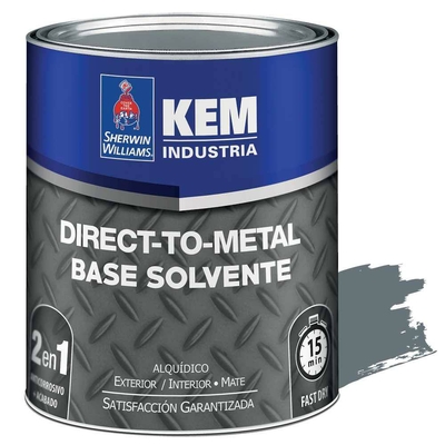 ANTICORROSIVO BASE SOLVENTE PARA METAL GRIS MATE RAL 7042 DIRECTO METAL KEM DTM