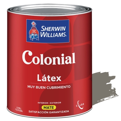 PINTURA LATEX PARA USO EXTERIOR / INTERIOR GRIS CANTERA COLONIAL LATEX