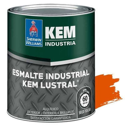 PINTURA ESMALTE ALQUIDICO INDUSTRIAL ANARANJADO BRILLANTE KEM LUSTRAL
