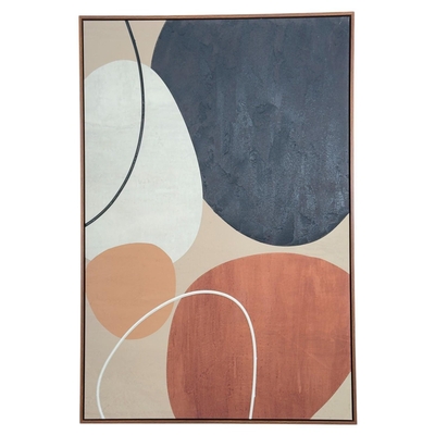 CUADRO DECORATIVO 122.6 cm x 82.6 cm BLANCO-BEIGE-AZUL-ROSADO ABSTRACTO