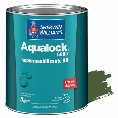 IMPERMEABILIZANTE Y TERMOREFLECTANTE PARA TECHO LOSAS Y PAREDES VERDE AQUALOCK 6000 AR