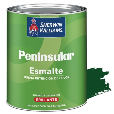 PINTURA ESMALTE PARA USO EXTERIOR / INTERIOR VERDE INTENSO BRILLANTE PENINSULAR ESMALTE