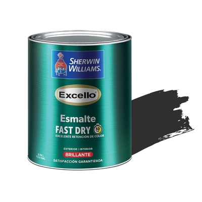 PINTURA ESMALTE PARA USO EXTERIOR / INTERIOR NEGRO BRILLANTE EXCELLO ESMALTE