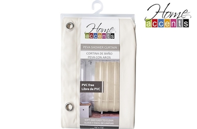 CORTINA PARA BAÑO 178 cm x 183 cm PEVA BEIGE