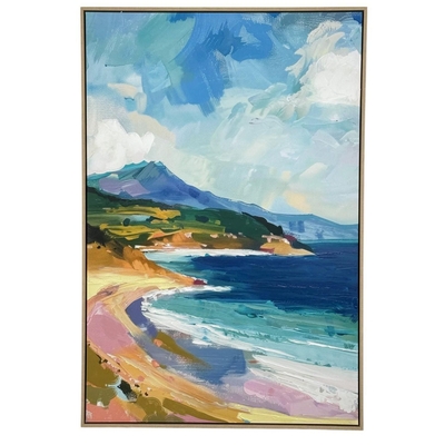 CUADRO DECORATIVO 122.6 cm x 82.6 cm PAISAJE PLAYA MULTICOLOR