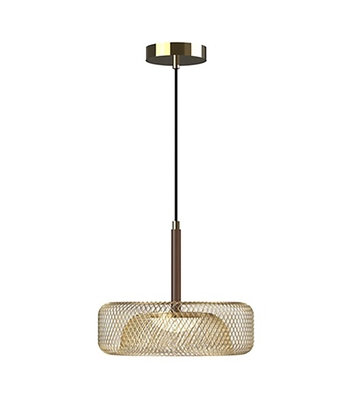 LAMPARA PENDANT LED 15 W LUZ CALIDA METAL DORADO