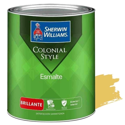 PINTURA ESMALTE PARA USO EXTERIOR / INTERIOR AMARILLO BRILLANTE COLONIAL ESMALTE