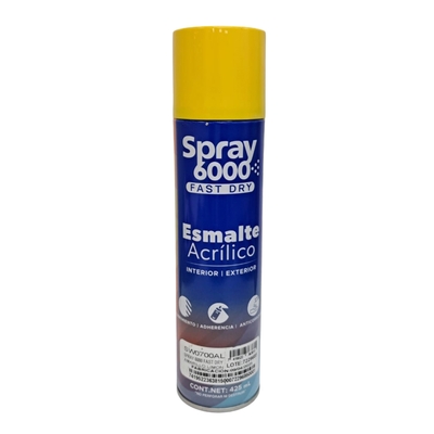 PINTURA SPRAY ESMALTE ACRILICO 6000 FAST DRY AMARILLO LIMON 425 mL