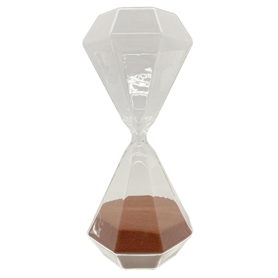 RELOJ ARENA DECORATIVO 20 cm x 9.2 cm VIDRIO TRANSPARENTE-CAFE