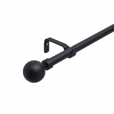 GALERIA DECORATIVA 19 mm x 120 cm - 210 cm METAL NEGRO MATE CABEZA REDONDA BALL