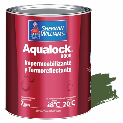 IMPERMEABILIZANTE Y TERMOREFLECTANTE PARA TECHOS LOSAS Y PAREDES VERDE AQUALOCK 8000
