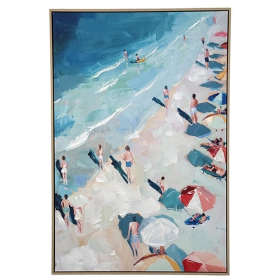 CUADRO DECORATIVO 122.6 cm x 82.6 cm PLAYA MULTICOLOR