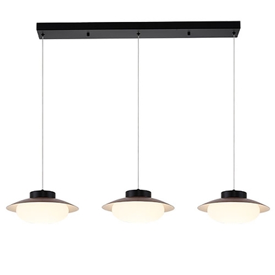 LAMPARA PENDANT LED 3 LUCES 10 W LUZ CALIDA-NEUTRA-FRIA CAMPANA ACABADO CAFE
