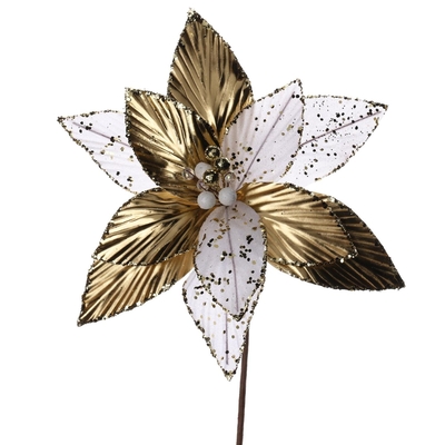PASCUA NAVIDAD 28 cm DORADO-BLANCO CON BRILLO