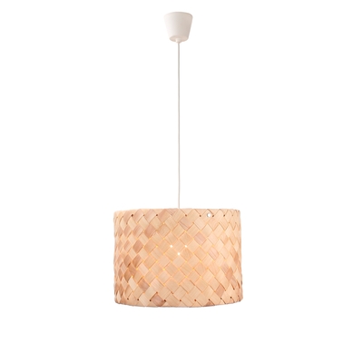LAMPARA PENDANT 1 LUZ E27 MADERA TEJIDA