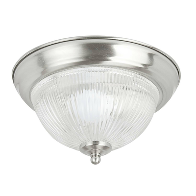 LÁMPARA PLAFON 2 LUCES E27 SATINADO DIFUSOR VIDRIO