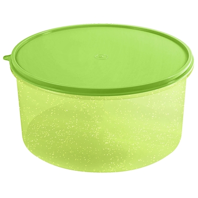 HERMETICO REDONDO 10.4 L PLASTICO VERDE CON TAPA Y GLITTER