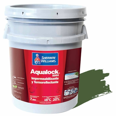 IMPERMEABILIZANTE Y TERMOREFLECTANTE PARA TECHOS LOSAS Y PAREDES VERDE AQUALOCK 8000