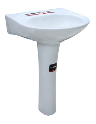 LAVABO CON PEDESTAL BLANCO POMPANO SIN FONTANERIA