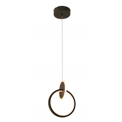 LAMPARA PENDANT LED 15 W LUZ CALIDA ARO NEGRO