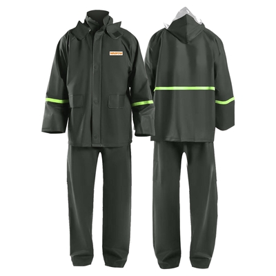 CAPA IMPERMEABLE REFLECTIVA NEGRO TEJIDA 2 PIEZAS TALLA L