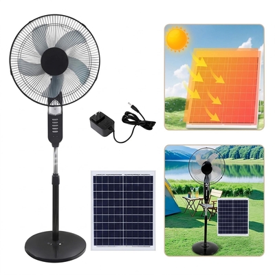 VENTILADOR PEDESTAL SOLAR /RECARGABLE 25 W NEGRO 50 Hz - 60 Hz