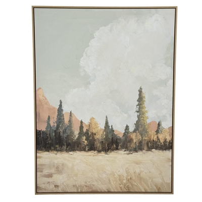 CUADRO DECORATIVO 120 cm x 90 cm BOSQUE VERDE-CAFE-AMARILLO