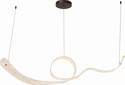 LAMPARA PENDANT LED 50 W LUZ CALIDA ACRILICO CAFE