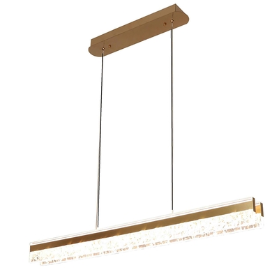 LAMPARA PENDANT LED 50 W LUZ CALIDA - NEUTRA - FRIA DISEÑO LINEAL ACABADO DORADO