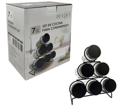 ORGANIZADOR PARA ESPECIERO 11.5 cm x 15.5 cm METAL NEGRO 6 FRASCOS