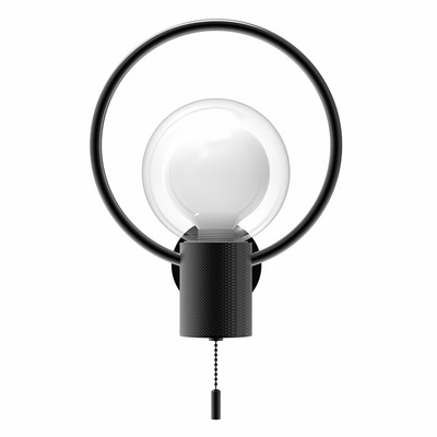 LÁMPARA APLIQUE PARED LED 3.5 W NEGRO DISEÑO ARO LUZ CALIDA