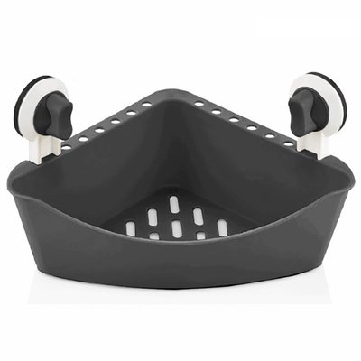 ORGANIZADOR ESQUINERO PARA DUCHA METAL NEGRO DE SUCCION 28 cm x 20 cm x 8 cm