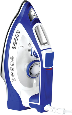 PLANCHA DE VAPOR 2 000 W AZUL MARINO-BLANCO BASE CERAMICA CABLE GIRATORIO DE 360° ANTI-ENREDOS