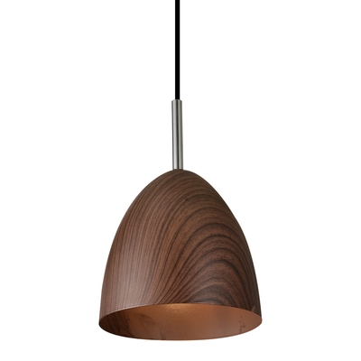 LAMPARA PENDANT 1 LUZ E14 METAL ACABADO MADERA