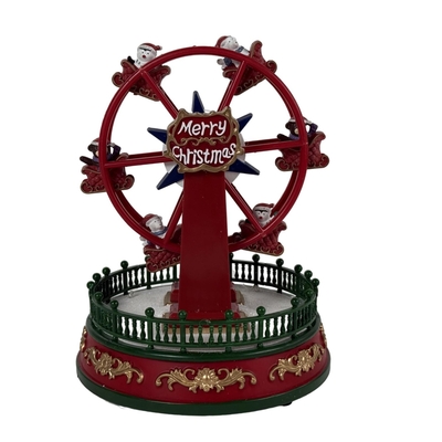 VILLA NAVIDAD RUEDA DE LA FORTUNA CON LUZ-MOVIMIENTO A CONEXION USB 24.2 cm x 18.3 cm
