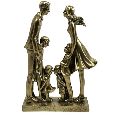 FIGURA FAMILIA DECORATIVO 29.2 cm x 20.5 cm CERAMICA DORADO