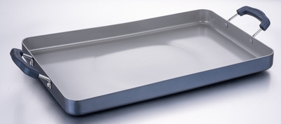 PARRILLA PARA COCINA 48 cm x 29 cm CERAMICA AZUL-GRIS