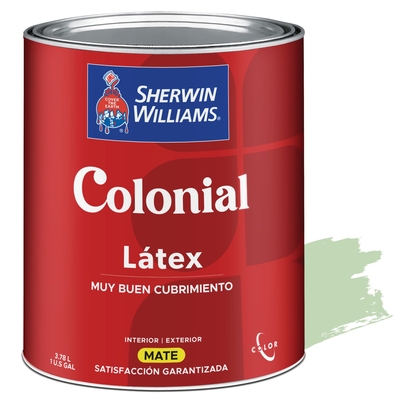 PINTURA LATEX PARA USO EXTERIOR / INTERIOR VERDE MENTA COLONIAL LATEX