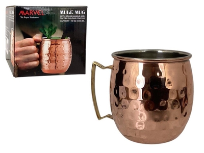 TAZA 473.18 mL (16 fl oz) ACERO INOXIDABLE COBRIZO CON TEXTURA
