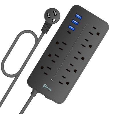 REGULADOR VOLTAJE 1 200 VA 600 W 8 SALIDAS CON 3 PUERTOS USB