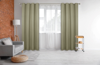 CORTINA PARA SALA 140 cm x 229 cm TAUPE CUBE BLACKOUT