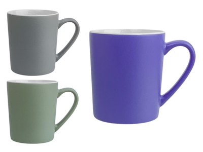 TAZA CERAMICA 295.74 mL GRIS-AZUL-VERDE MATE SURTIDO