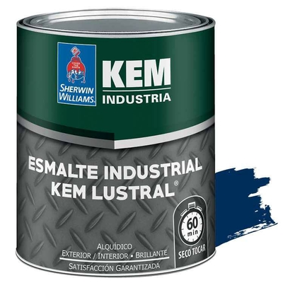 PINTURA ESMALTE ALQUIDICO INDUSTRIAL AZUL MARINO BRILLANTE KEM LUSTRAL