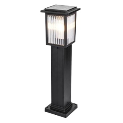 LAMPARA MINI POSTE EXTERIOR SOLAR 1 LUZ E27 LUZ CALIDA - NEUTRA - FRIA ACABADO NEGRO 510 mm IP43