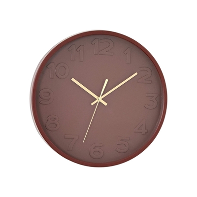 RELOJ PARED 30 cm PLASTICO OCRE REDONDO