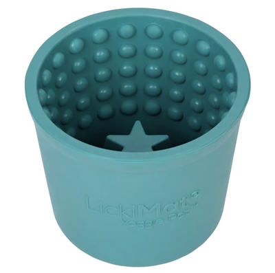 PLATO PARA PERRO 9 cm x 9.5 cm CAUCHO CELESTE ALIMENTACION LENTA