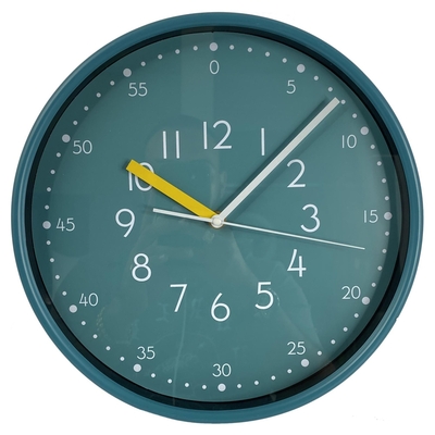 RELOJ PARED 30 cm PLASTICO TURQUESA REDONDO