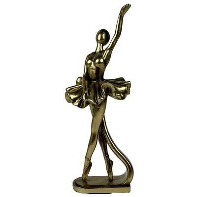 FIGURA BAILARINA DECORATIVO 23.3 cm x 8.7 cm CERAMICA DORADO