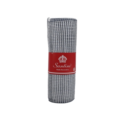 MALLA NAVIDAD 25 cm x 8.2 m (9 yd) PLATA-BLANCO